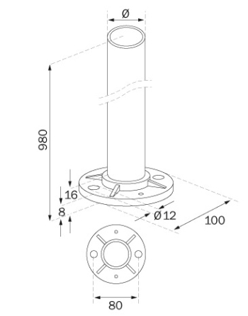 Baluster Posts - Model 1520 CAD Drawing